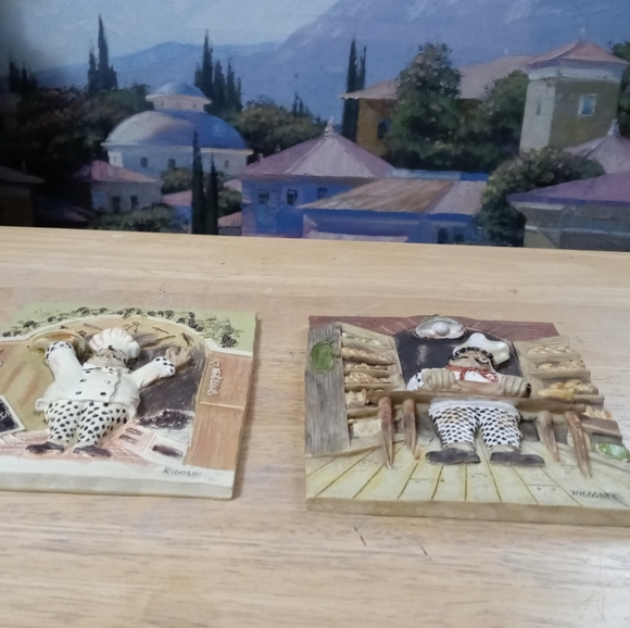 🍶🍵(Get Two) Italian Fat Chef 3D Kitchen Pic Handmade Decor Wall Plaques.🏆🏇 - Picture 6 of 10